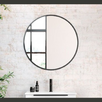 Espejo Liso Redondo Black